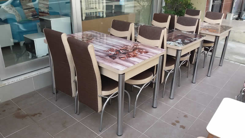 Kelebek Cam Mutfak Masaları