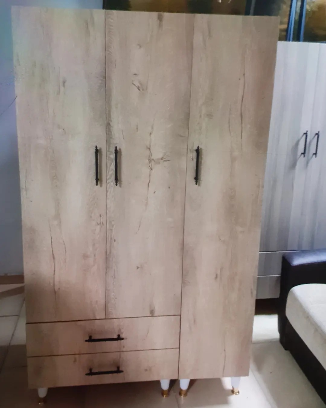 Lefkas meşe 3 kapılı dolap